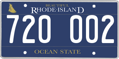 RI license plate 720002