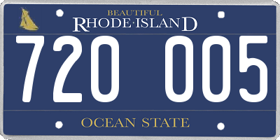 RI license plate 720005