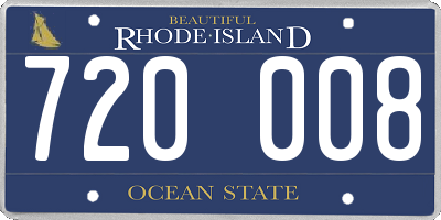 RI license plate 720008