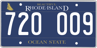RI license plate 720009