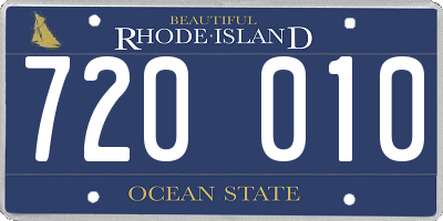 RI license plate 720010
