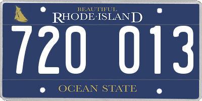RI license plate 720013