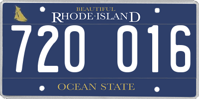 RI license plate 720016