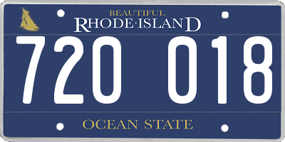 RI license plate 720018