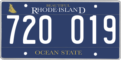 RI license plate 720019