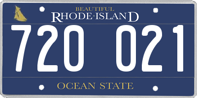 RI license plate 720021