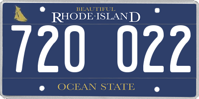 RI license plate 720022