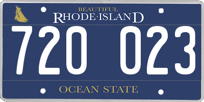 RI license plate 720023