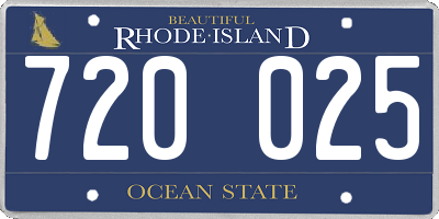 RI license plate 720025
