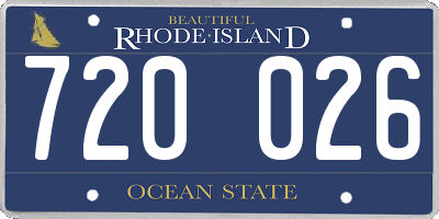 RI license plate 720026