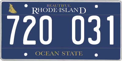 RI license plate 720031