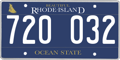 RI license plate 720032