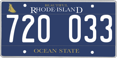 RI license plate 720033