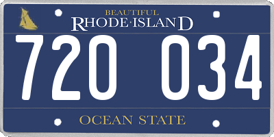 RI license plate 720034