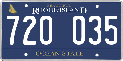 RI license plate 720035