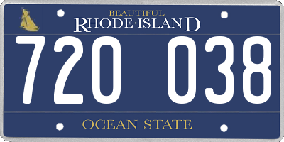 RI license plate 720038