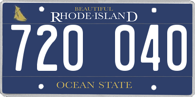 RI license plate 720040