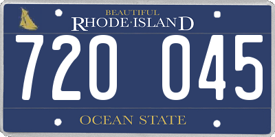 RI license plate 720045