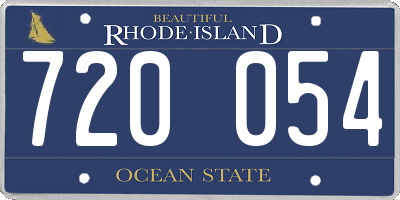 RI license plate 720054
