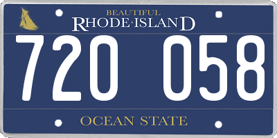 RI license plate 720058