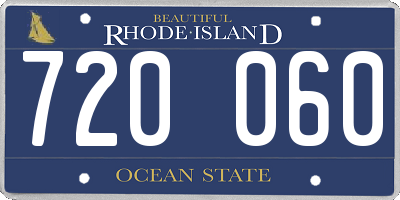 RI license plate 720060