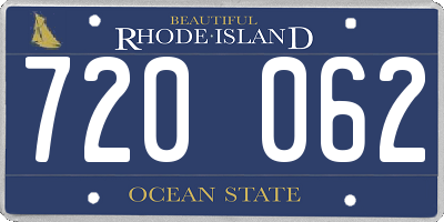 RI license plate 720062