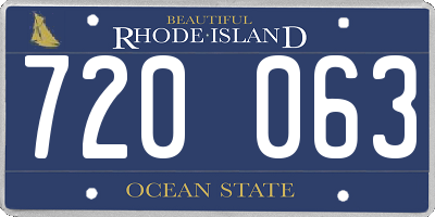 RI license plate 720063