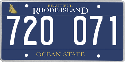 RI license plate 720071