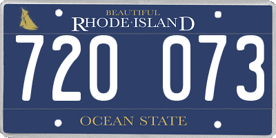 RI license plate 720073