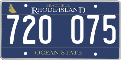 RI license plate 720075