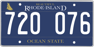 RI license plate 720076