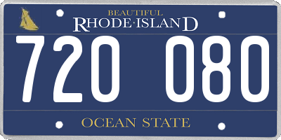 RI license plate 720080