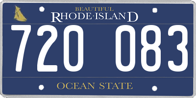 RI license plate 720083