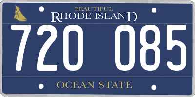 RI license plate 720085