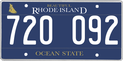 RI license plate 720092