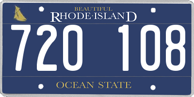 RI license plate 720108