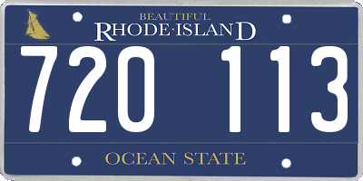 RI license plate 720113
