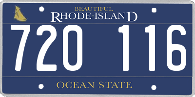 RI license plate 720116