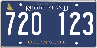 RI license plate 720123