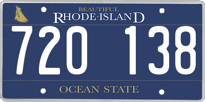 RI license plate 720138