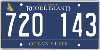 RI license plate 720143