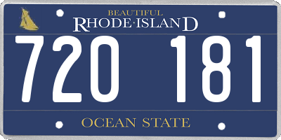 RI license plate 720181