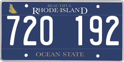 RI license plate 720192