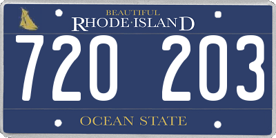 RI license plate 720203