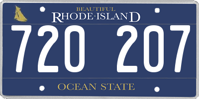 RI license plate 720207