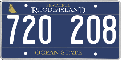 RI license plate 720208