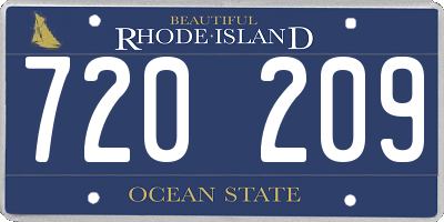 RI license plate 720209