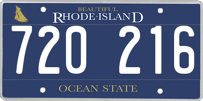 RI license plate 720216