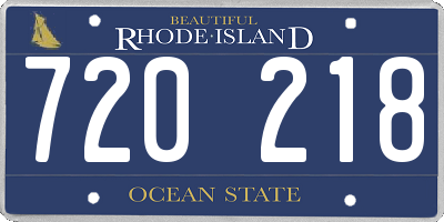 RI license plate 720218