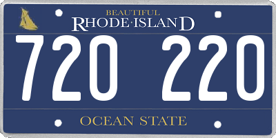 RI license plate 720220